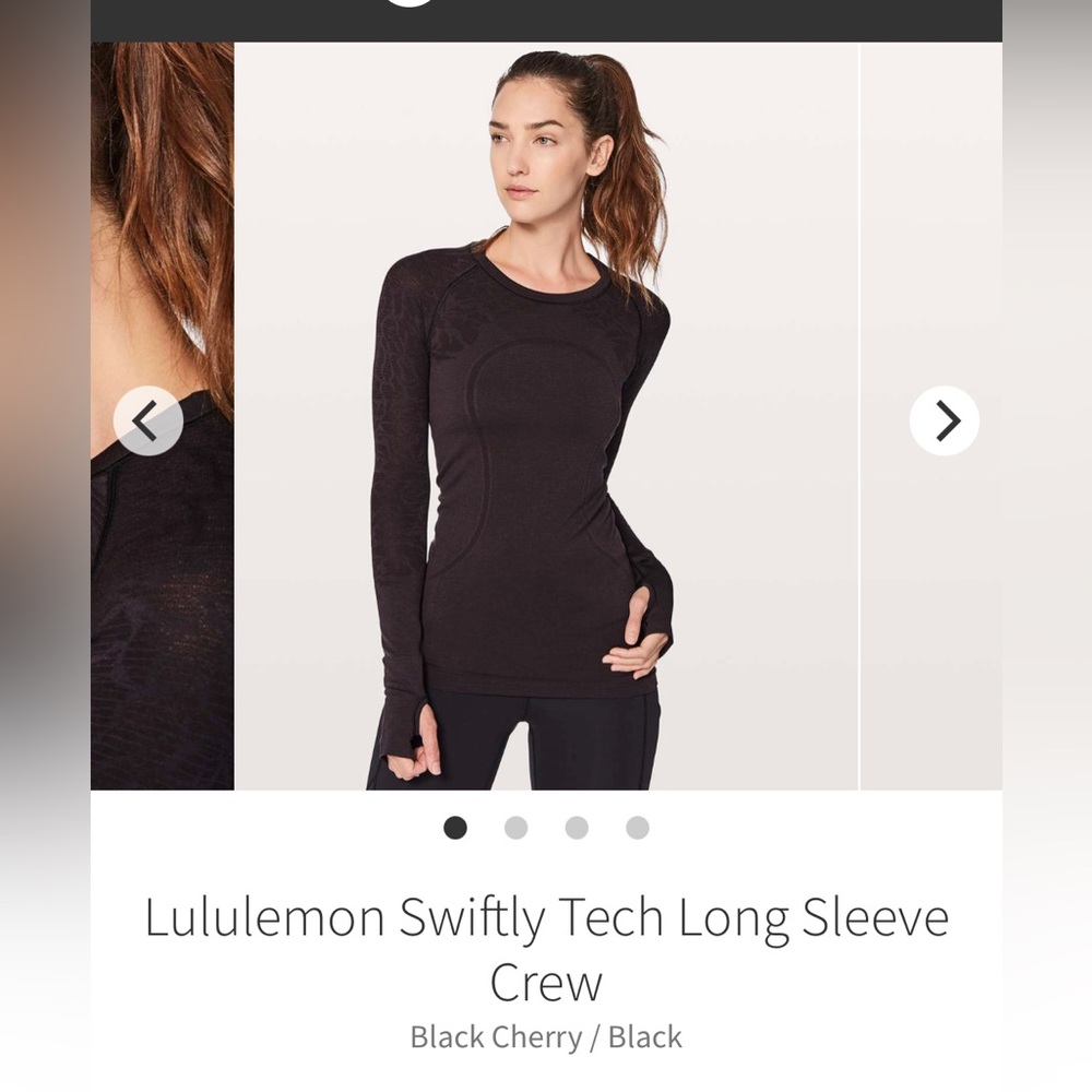 Lululemon long sleeve swiftly tech black cherry design sz 2